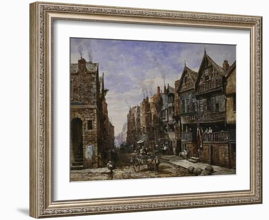 Chester: Watergate Street from the Corner of Crook Street, with Eastgate Beyond-Louise J. Rayner-Framed Giclee Print