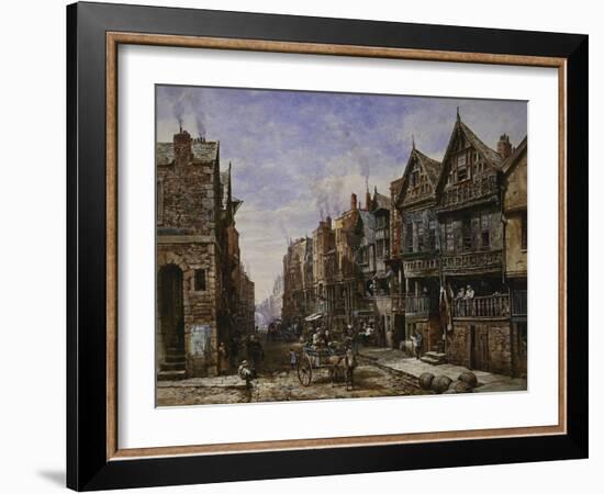 Chester: Watergate Street from the Corner of Crook Street, with Eastgate Beyond-Louise J. Rayner-Framed Giclee Print