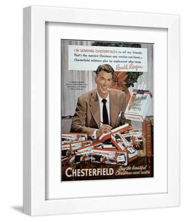 ronald reagan cigarette ad Chesterfield Cigarette Advertisement Featuring Ronald Reagan Giclee Print
