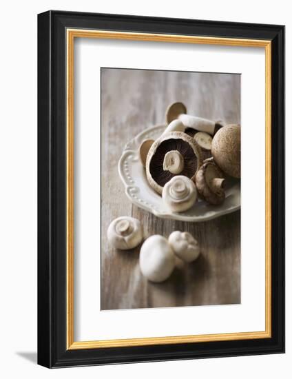 Chestnut Mushrooms and White Button Mushrooms-Dirk Pieters-Framed Photographic Print