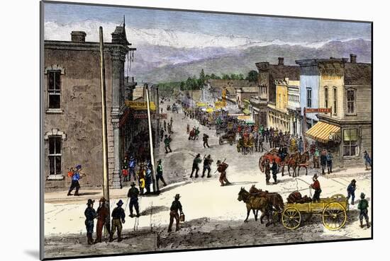 Chestnut Street in Leadville, Colorado, During the Mining Boom, 1870s-null-Mounted Giclee Print