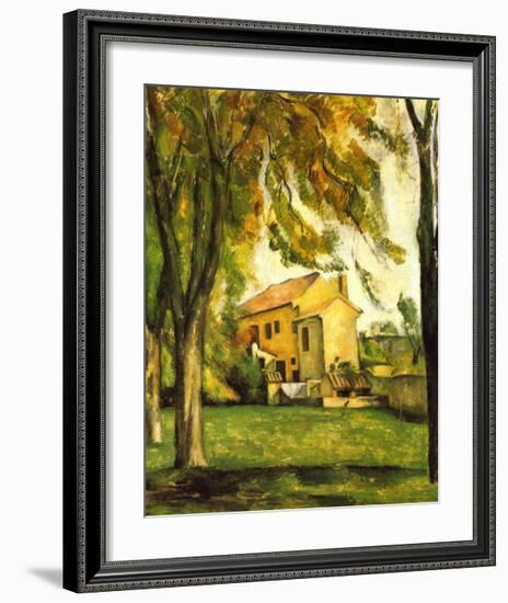 Chestnut Trees and Farm, Jas De Bouffan-Paul Cézanne-Framed Art Print