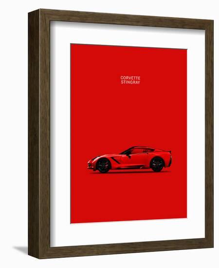 Chev Corvette-Stingray Red-Mark Rogan-Framed Art Print