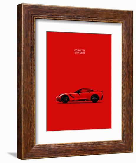 Chev Corvette-Stingray Red-Mark Rogan-Framed Art Print