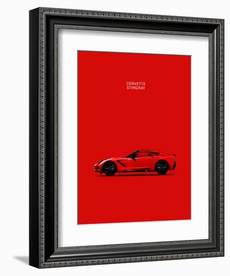 Chev Corvette-Stingray Red-Mark Rogan-Framed Art Print