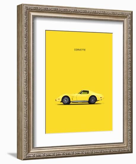 Chev Corvette Yellow-Mark Rogan-Framed Art Print