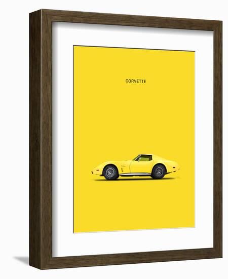 Chev Corvette Yellow-Mark Rogan-Framed Art Print