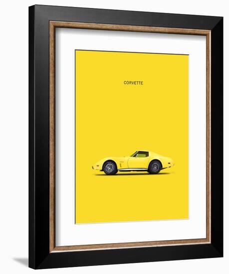 Chev Corvette Yellow-Mark Rogan-Framed Art Print