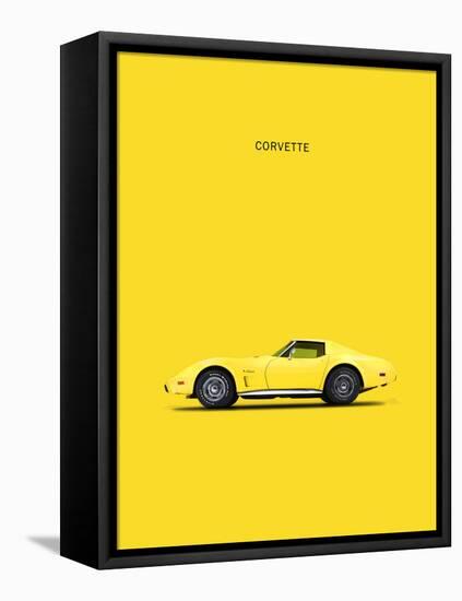 Chev Corvette Yellow-Mark Rogan-Framed Stretched Canvas