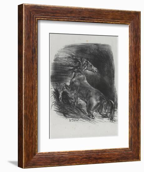 Cheval effrayé par l'orage, 1828-Eugene Delacroix-Framed Giclee Print