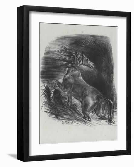 Cheval effrayé par l'orage, 1828-Eugene Delacroix-Framed Giclee Print