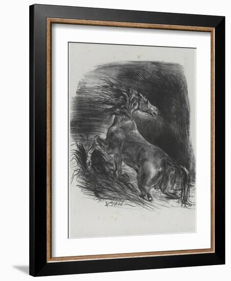 Cheval effrayé par l'orage, 1828-Eugene Delacroix-Framed Giclee Print