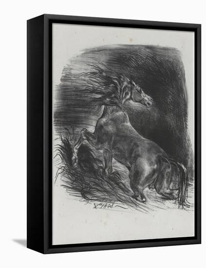 Cheval effrayé par l'orage, 1828-Eugene Delacroix-Framed Premier Image Canvas