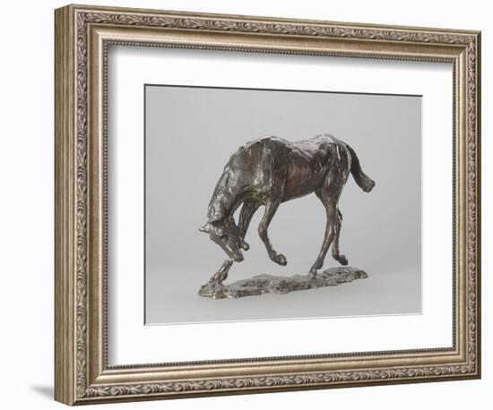 Cheval faisant une descente de main-Edgar Degas-Framed Giclee Print