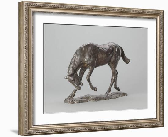 Cheval faisant une descente de main-Edgar Degas-Framed Giclee Print