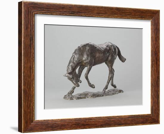 Cheval faisant une descente de main-Edgar Degas-Framed Giclee Print