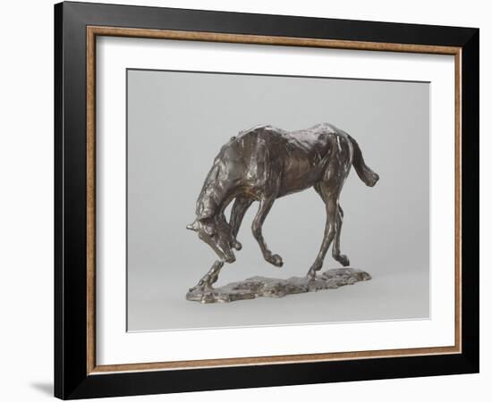 Cheval faisant une descente de main-Edgar Degas-Framed Giclee Print