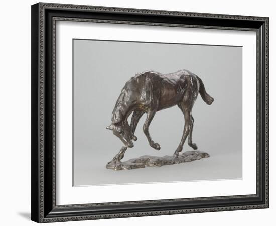 Cheval faisant une descente de main-Edgar Degas-Framed Giclee Print