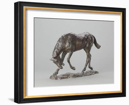 Cheval faisant une descente de main-Edgar Degas-Framed Giclee Print