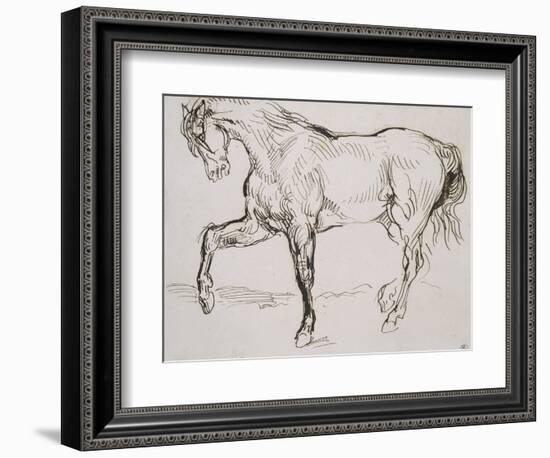 Cheval marchant vers la gauche-Eugene Delacroix-Framed Giclee Print