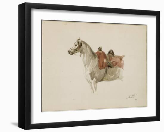 Cheval sellé, tourné vers la gauche-Antoine Alphonse Montfort-Framed Giclee Print