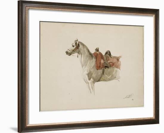 Cheval sellé, tourné vers la gauche-Antoine Alphonse Montfort-Framed Giclee Print