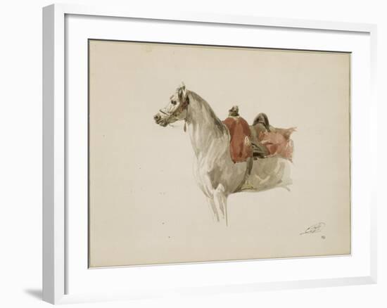 Cheval sellé, tourné vers la gauche-Antoine Alphonse Montfort-Framed Giclee Print