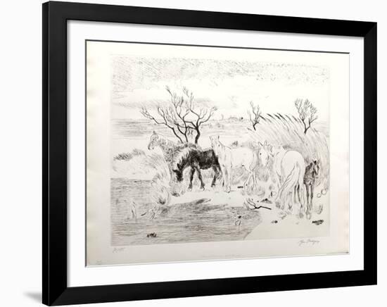 Chevaux Dans Les Roseaux-Yves Brayer-Framed Limited Edition