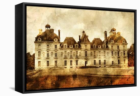 Cheverny Castle - Artwork In Painting Style-Maugli-l-Framed Stretched Canvas