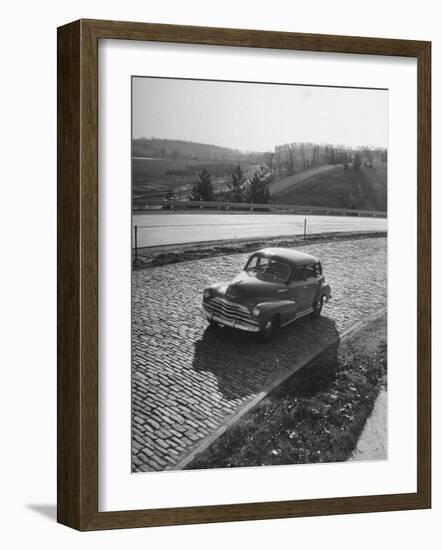 Chevrolet Being Tested on the General Motors Testing Ground-null-Framed Photographic Print