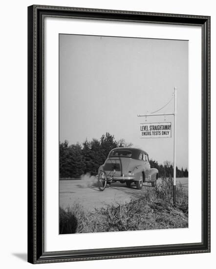 Chevrolet Being Tested on the General Motors Testing Ground-null-Framed Photographic Print