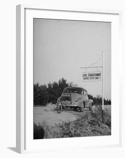 Chevrolet Being Tested on the General Motors Testing Ground-null-Framed Photographic Print