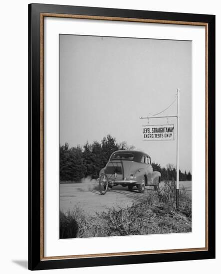 Chevrolet Being Tested on the General Motors Testing Ground-null-Framed Photographic Print