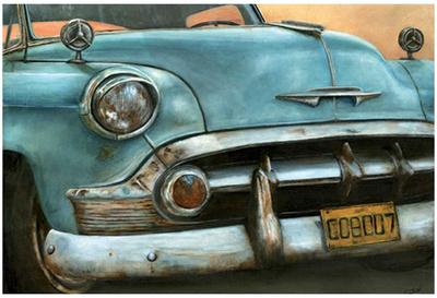 chevrolet bel air bleue art print cobe art com art com