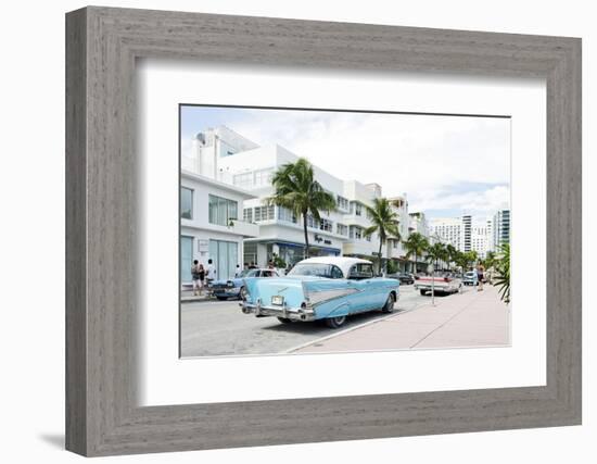 Chevrolet Bel Air, Year of Manufacture 1957, the Fifties, American Vintage Car, Ocean Drive-Axel Schmies-Framed Photographic Print