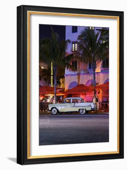 Chevrolet Bel Air, Year of Manufacture 1957, the Fifties, American Vintage Car, Ocean Drive-Axel Schmies-Framed Photographic Print