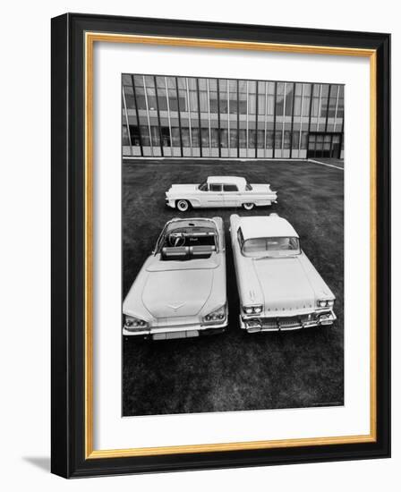 Chevrolet Impala and Lincoln Premiere, All New 1958 Cars-Andreas Feininger-Framed Photographic Print