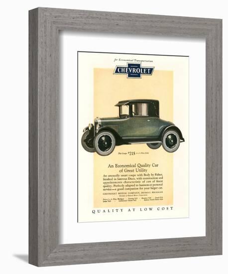 Chevrolet, Magazine Advertisement, USA, 1925-null-Framed Giclee Print