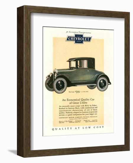 Chevrolet, Magazine Advertisement, USA, 1925-null-Framed Giclee Print