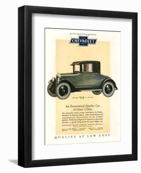 Chevrolet, Magazine Advertisement, USA, 1925-null-Framed Giclee Print