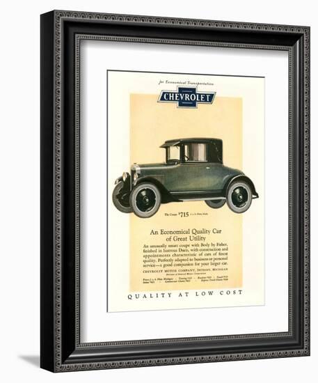 Chevrolet, Magazine Advertisement, USA, 1925-null-Framed Giclee Print