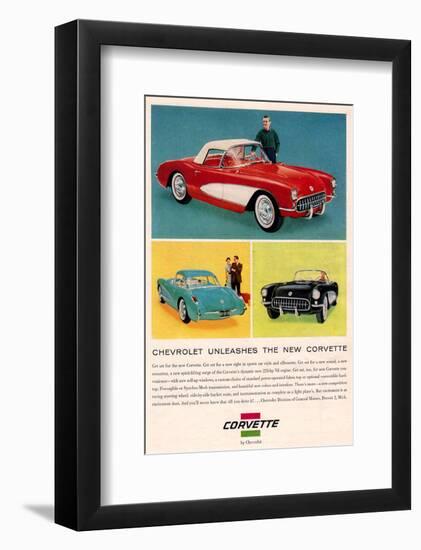 Chevrolet Unleashes Corvette--Framed Art Print