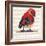 Chevron Baby Red Bird I-Patricia Pinto-Framed Art Print