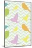 Chevron Birds-Joanne Paynter Design-Mounted Giclee Print