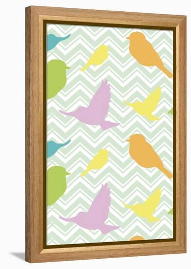 Chevron Birds-Joanne Paynter Design-Framed Premier Image Canvas