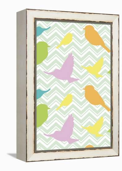 Chevron Birds-Joanne Paynter Design-Framed Premier Image Canvas