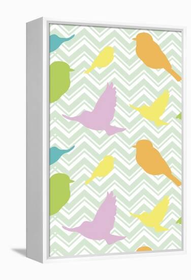 Chevron Birds-Joanne Paynter Design-Framed Premier Image Canvas