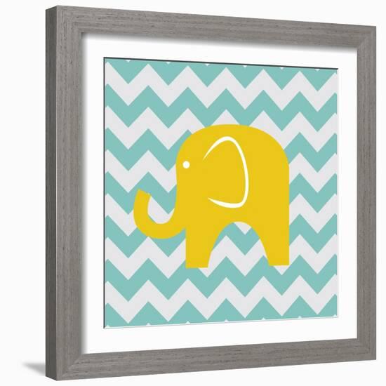 Chevron Elephant-N. Harbick-Framed Art Print