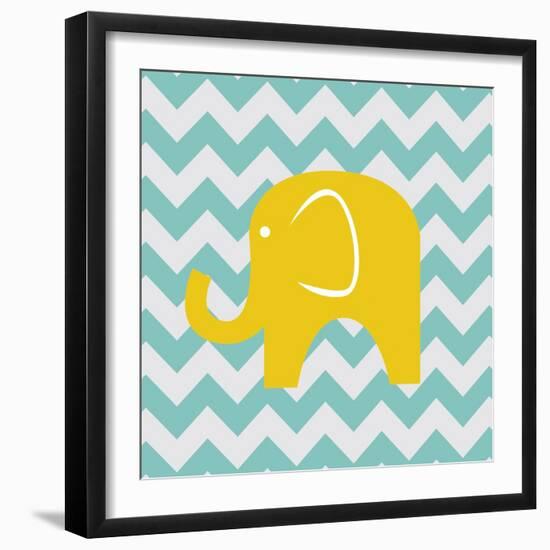 Chevron Elephant-N. Harbick-Framed Art Print