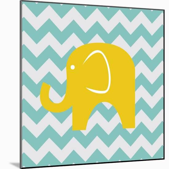 Chevron Elephant-N. Harbick-Mounted Art Print